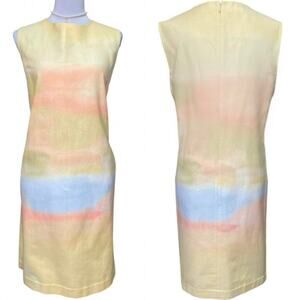 NWT - Lafayette 148 Horizon Watercolor Sleeveless Mini Sheath Dress
